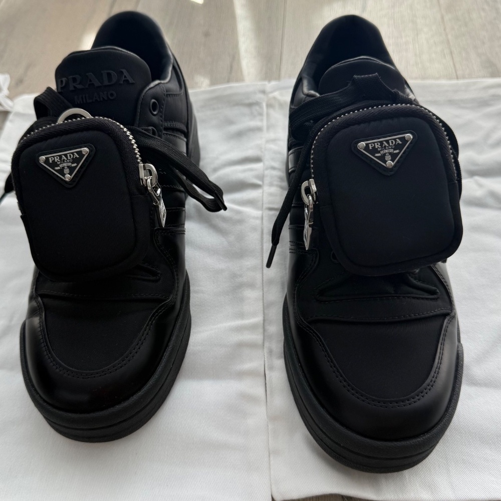 Prada x Adidas Re-Nylon Forum Black Low Sneakers Men US 5.5 Women US 8